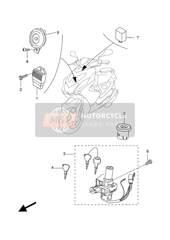 1PHH25520000, Cache De Commutateur, Yamaha, 1